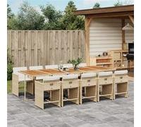 Vidaxl Ensemble À Manger De Jardin Et Coussins 11 Pcs Beige Poly Rotin