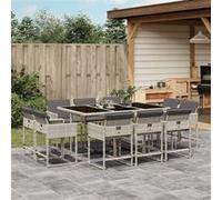 vidaXL 11-delige Tuinset met kussens poly rattan lichtgrijs3211391 G