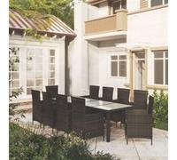 vidaXL 11-delige Tuinset met kussens poly rattan zwart3094872 Noir G
