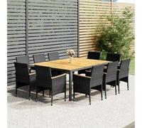 vidaXL Mobilier à dîner de jardin 11 pcs Résine tressée Gris Gris