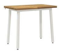 vidaXL 110 x 55 x 75 cm Bois d'Acacia Massif Blanc Rectangulaire