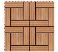Carreau de terrasse 11 pcs WPC 30 x 30 cm 1 m² Couleur Teck