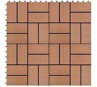 vidaXL 11x Carreau de Terrasse WPC 30x30 cm 1 m² Marron Dalle de Chemin 45029 Marron G