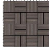 vidaXL Terrastegels 30x30 cm 1 mÂ² HKC donkerbruin 11 st45033 G