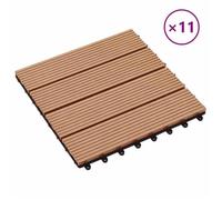 Carreau de terrasse 11 pcs WPC 30 x 30 cm 1 m² Couleur Teck