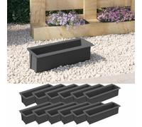 vidaXL 12× Boîtes à Fleurs pour Palettes Jardinières de Jardin Lits Surélevés de Terrasse Bacs Plantes de Balcon Euro Gris 36x13,5x9,5cm PP