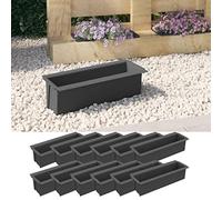 vidaXL 12× Boîtes à Fleurs pour Palettes Jardinières de Jardin Lits Surélevés de Terrasse Bacs Plantes de Balcon Euro Gris 36x13,5x9,5cm PP