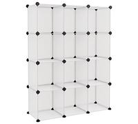 vidaXL 12× Cubes de Rangement Étagère Escalier de Bureau Armoire de Dortoir Organisateur de Rangement Panneaux Empilables Intérieur Transparent PP