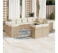 Salon de Jardin avec Coussins Meubles Terrasse 13 pcs Noir Résine Tressée vidaXL