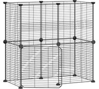 vidaXL 12 pcs. cage pour animaux domestiques avec porte noir 35x35 cm acier
