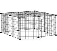 vidaXL 12 pcs. cage pour animaux domestiques avec porte noir 35x35 cm acier