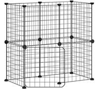 vidaXL 12 pcs. cage pour animaux domestiques avec porte noir 35x35 cm acier