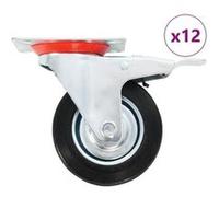 vidaXL 12 pcs Roulettes pivotantes 100 mm Or G