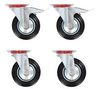 vidaXL 12 pcs Roulettes pivotantes 160 mm Noir G