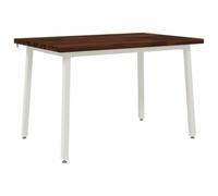 vidaXL 120 x 70 x 75 cm Bois d'Acacia Massif Marron foncé et Blanc