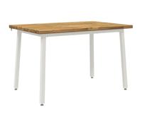 vidaXL 120 x 80 x 75 cm Bois d'Acacia Massif Blanc Rectangulaire