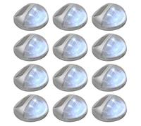 Lampe Solaire Murale À Led D'extérieur 12 Pcs Rond Argenté Argenté