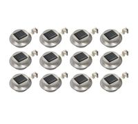 vidaXL 12x Lampes Solaires à LED Rondes d'Extérieur Applique Murale Lumière de Jardin Eclairage Lampe de Clôture Toit Allée 277135