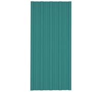 vidaXL 12x Panneaux de Toiture Tôles Profilées Panneaux de Toit d'Abris Garage Hangar Ecurie Extérieur Acier Galvanisé Vert 100x45 cm