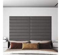 Vidaxl Panneaux Muraux 12 Pcs Gris 90x15 Cm Similicuir 1,62 M²