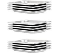 12x Récipients Gastronorm GN 1/4 Plaque de Cuisson Plateau de Service Plateau Empilable Restaurant Maison Cuisine Hôtel Intérieur 20 mm Inox