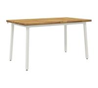 vidaXL 140 x 70 x 75 cm Bois d'Acacia Massif Naturel et Blanc