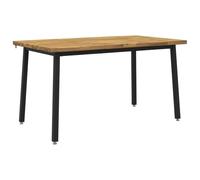vidaXL 140 x 80 x 75 cm Bois d'Acacia Massif Blanc et Noir