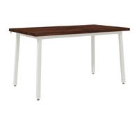 vidaXL 140 x 80 x 75 cm Bois d'Acacia Massif Marron foncé et Blanc