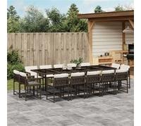 vidaXL 15-delige Tuinset met kussens poly rattan bruin3211593 G