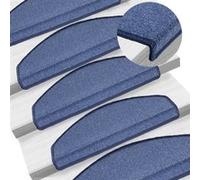 vidaXL Tapis d'escalier – Lot de 15 tapis de marche antidérapants Bleu 65x24x4 cm