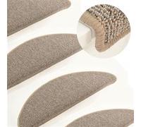 Tapis de marches d'escalier 15 pcs Gris et marron 65x21x4 cm