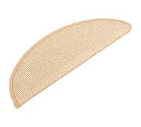 vidaXL 15x Tapis de Marches d'Escalier Carpettes d'Escalier Moquettes de Marches Couvre-marches Insonorisant Antidérapant Maison Crème 56x17x3 cm