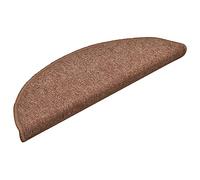 vidaXL 15x Tapis de Marches d'Escalier Protecteur d'Escalier Moquette d'Escalier Maison Intérieur Insonorisant Antidérapant Marron 56x17x3 cm