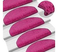 Vidaxl Tapis De Marches D'escalier 15 Pcs Rose 65x21x4 Cm