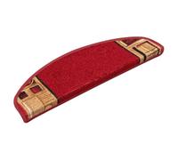 vidaXL 15x Tapis d'Escalier Autocollants Protecteur d'Escalier Moquette d'Escalier Tapis de Marches Maison Antidérapant Rouge 65x21x4 cm