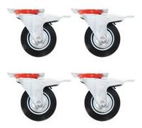 vidaXL 16 pcs Roulettes pivotantes 100 mm Noir G