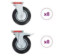 vidaXL 16 pcs Roulettes pivotantes 200 mm