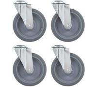 vidaXL 16 pcs Roulettes pivotantes à trou de boulon 125 mm