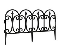 vidaXL 17x Bordures de Pelouse Bordures de Jardin Clôtures de Pelouse de Patio Bordures de Gazon Herbe Parterre Allée Extérieur Noir 10 m PP