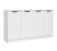 vidaXL 2× Buffets Armoires Latérales de Salle de Séjour Armoires de Rangement Meubles de Rangement Intérieur Blanc 60x30x70 cm Bois d'Ingénierie