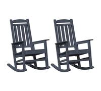 vidaXL 2 Chaises Berçantes de Jardin Bleu Marine, parfaites pour se détendre Dehors. Elles sont en HDPE, Donc résistantes aux intempéries. Chaise relaxante pour Votre terrasse, au Style Moderne !