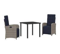 vidaXL 2 chaises de Jardin inclinables en Poly rotin Gris avec Repose-Pieds, Dossier réglable et Coussins. Parfaites pour se Relaxer Dehors, Que ce Soit sur la terrasse, dans Le Patio ou dans Le Jard