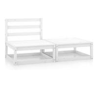 vidaXL Salon de jardin 2 pièces en pin massif blanc 805696