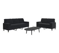 Vidaxl Ensemble De Canapés 2pcs Et Coussins Et Traversins Noir Velours Multicolore
