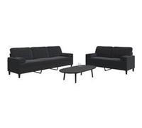 Vidaxl Ensemble De Canapés 2pcs Et Coussins Et Traversins Noir Velours Multicolore