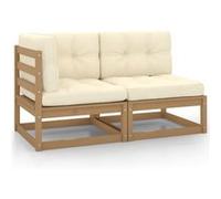 vidaXL 2-delige Loungeset met kussens grenenhout honingbruin805748 G