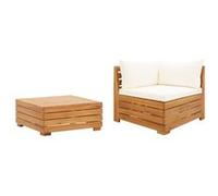 vidaXL Ensemble de salon de jardin 2 pièces avec coussins en bois massif d'acacia