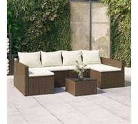 Vidaxl Salon De Jardin 2 Pcs Avec Coussins Marron Résine Tressée