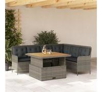2-delige Loungeset met kussens poly rattan grijs3262084