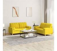 vidaXL 2-delige Loungeset met kussens stof lichtgeel3201295 Jaune G